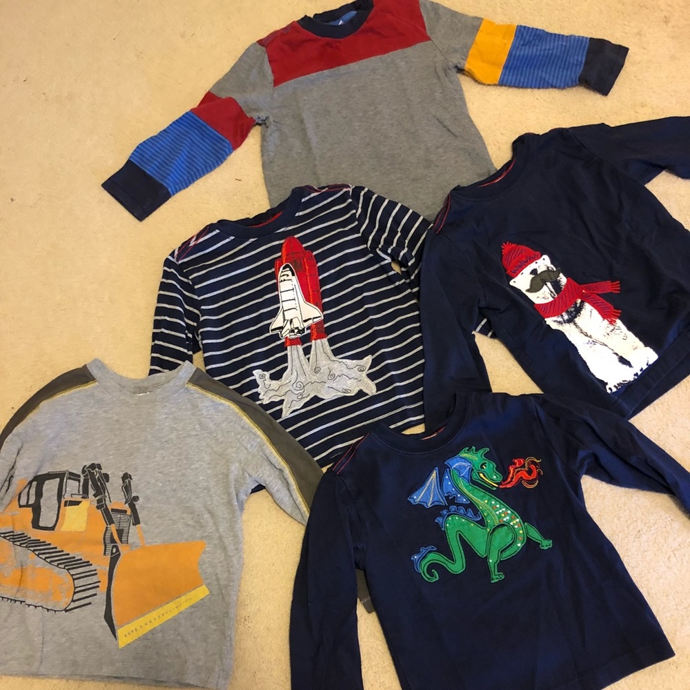 Bundle of 5 Hanna Andersson long sleeved tees